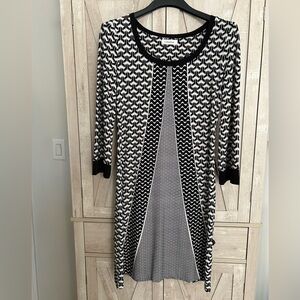 Calvin Klein Black and White Geometric Dress